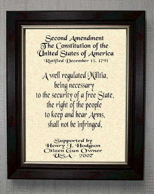 The Bill of Rights with the Second Amendment - Click Image to Close
