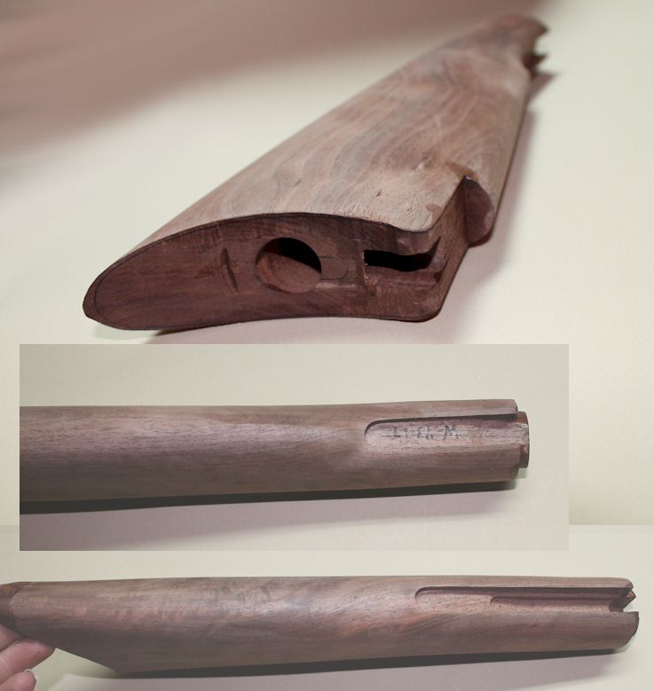 Stock Winchester 1873 Rifle (uses LONG tang crescent buttplate) Black Walnut NEW - Click Image to Close