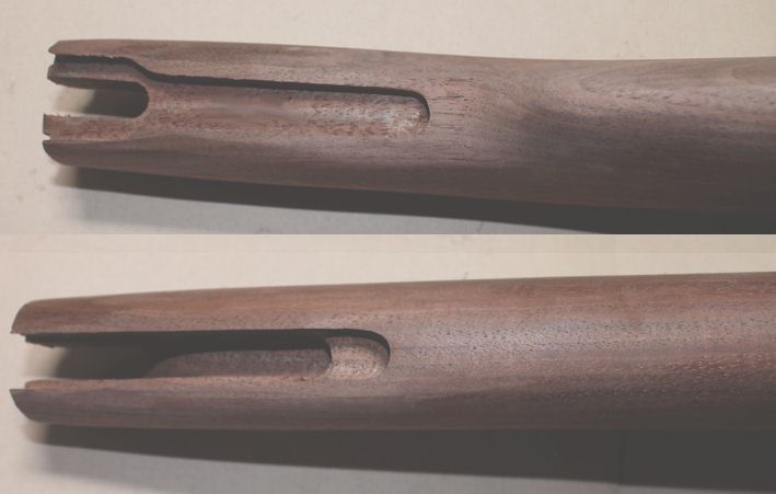 Stock Winchester 1895 Black Walnut uses metal buttplate with claw