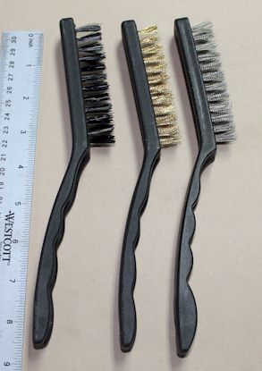 Cleaning Brushes (large) set of 3 Steel, Brass, Nylon - Click Image to Close