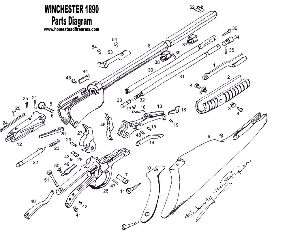 .Parts Diagram - Winchester 1890