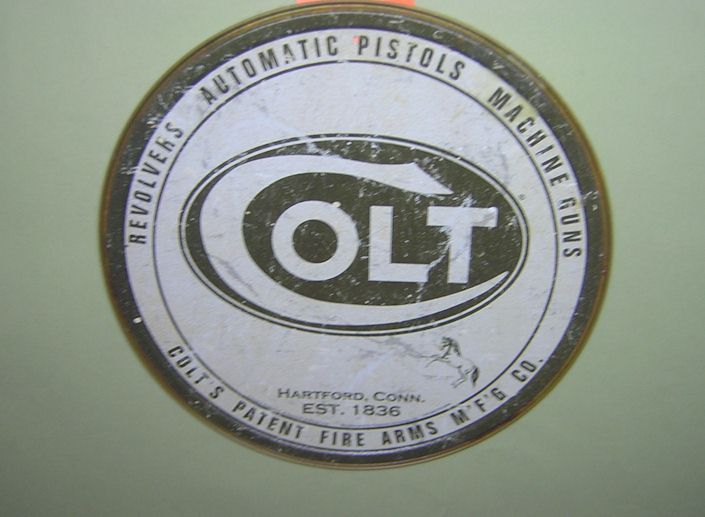 .Colt Pistols antique-style metal sign - Click Image to Close