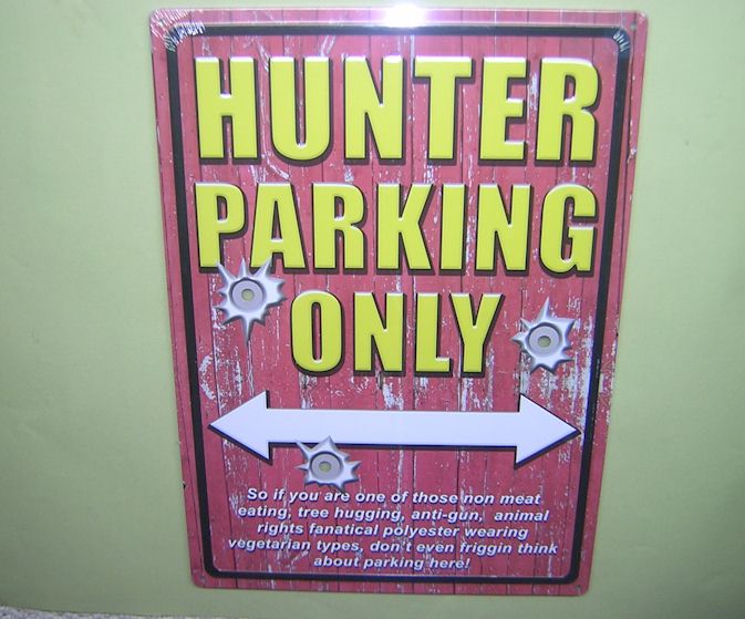Sign Hunter parking only