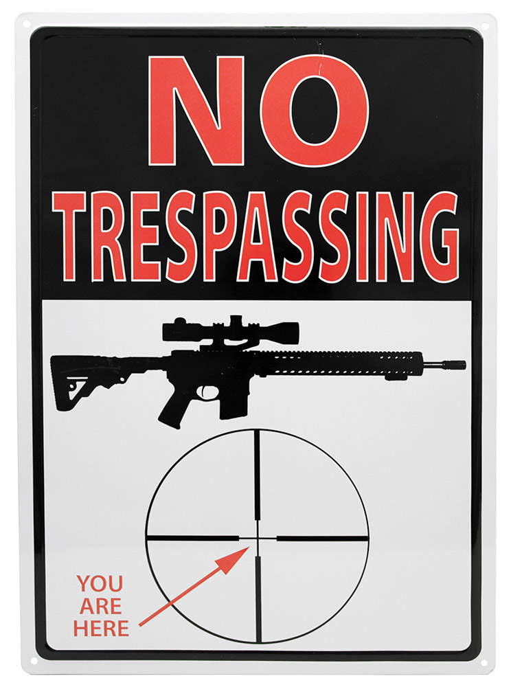 No Trespassing Target: You are Here- antique-style metal sign