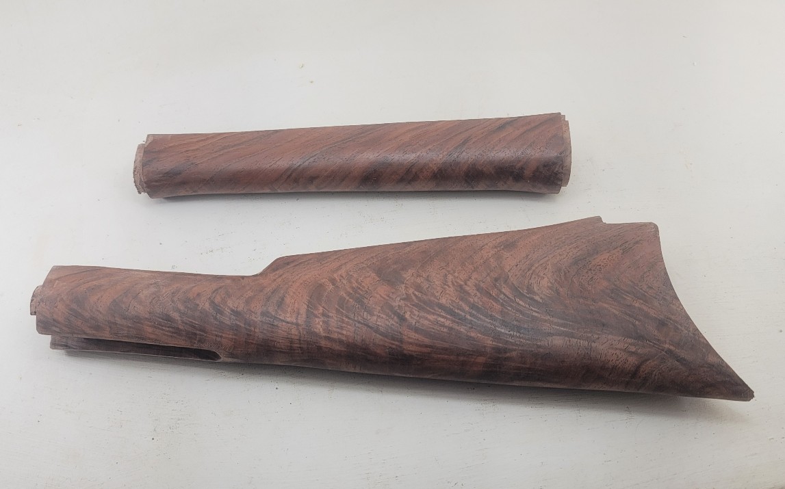 Stock and Forearm set Winchester 1892 and 1894 round barrel RIFLE X+ quality Black Walnut NEW - Click Image to Close