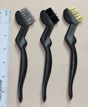 Cleaning Brushes (small) set of 3 Steel, Brass, Nylon