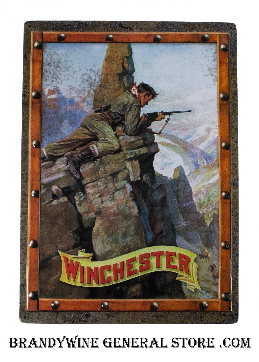 Winchester Hunter metal antique-style sign